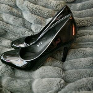 Sleek Black Patent Leather Heels